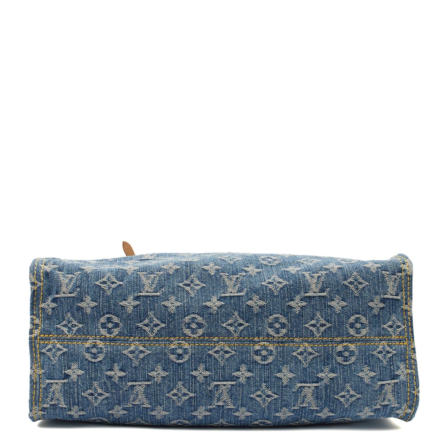 Louis Vuitton Tote On The Go MM in Denim, Leather — Top View