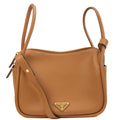 Prada Cross Body Darling Top-Handle Bag in Cognac, Leather — Front View