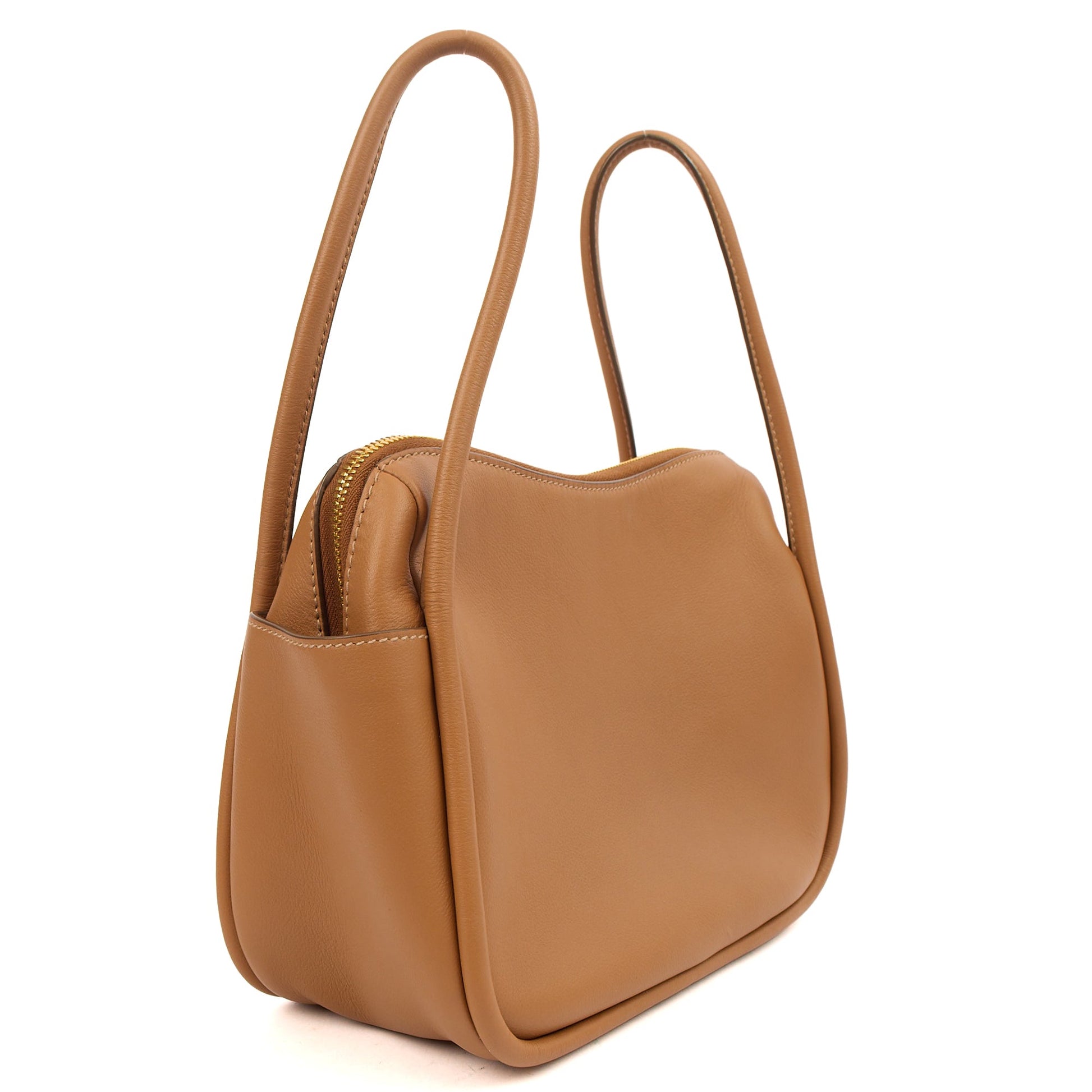 Prada Cross Body Darling Top-Handle Bag in Cognac, Leather — Back View