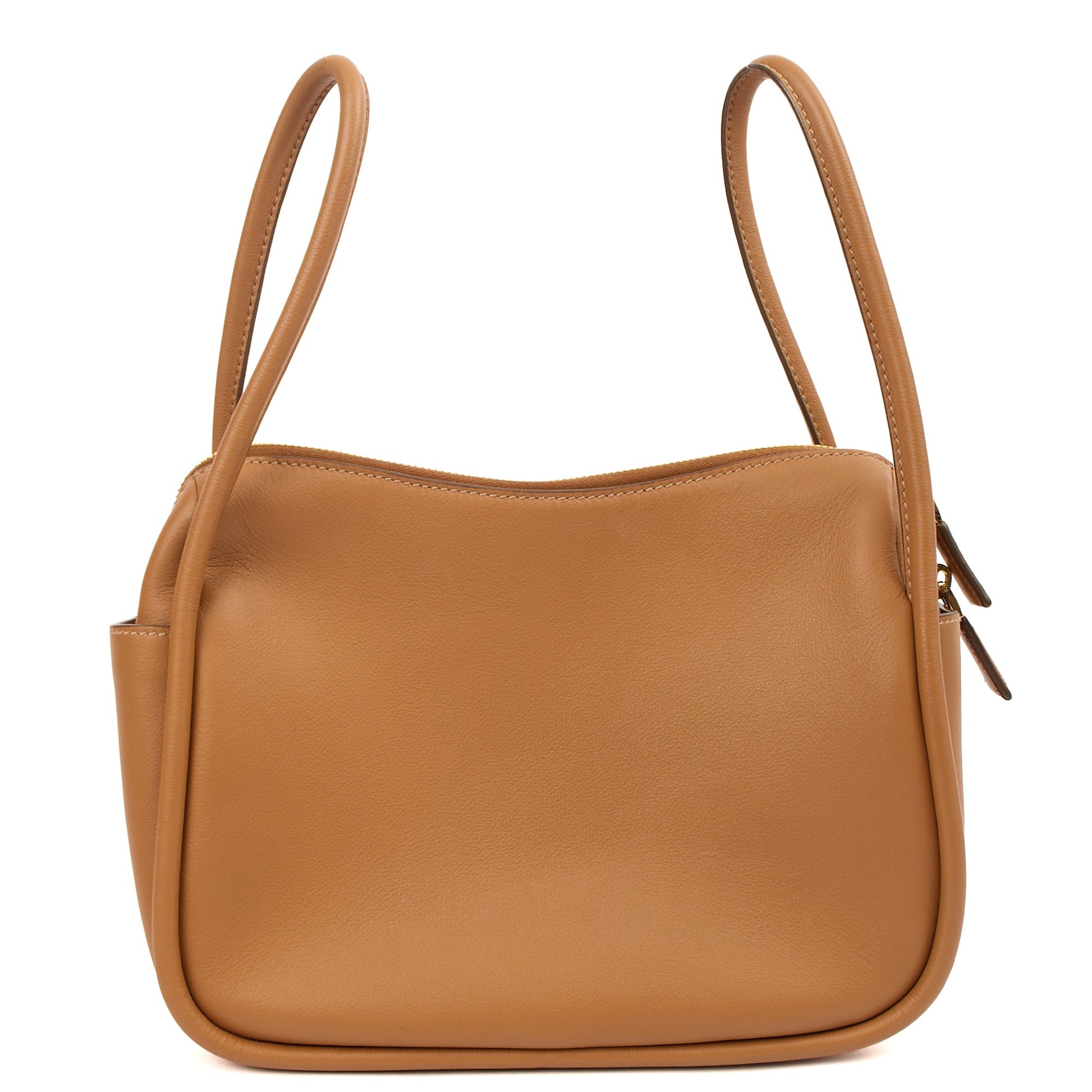 Prada Cross Body Darling Top-Handle Bag in Cognac, Leather — Top View