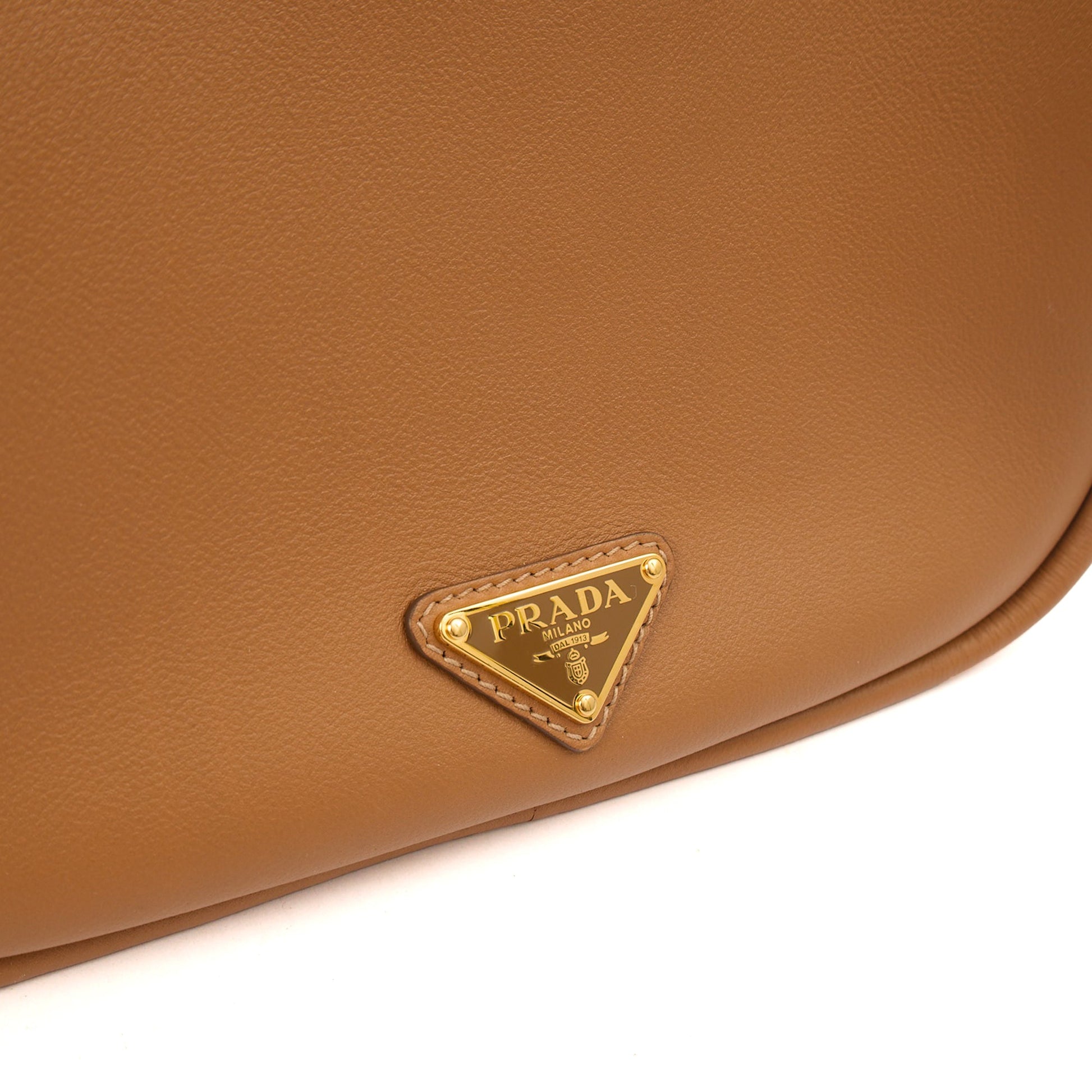 Prada Cross Body Darling Top-Handle Bag in Cognac, Leather — Side View