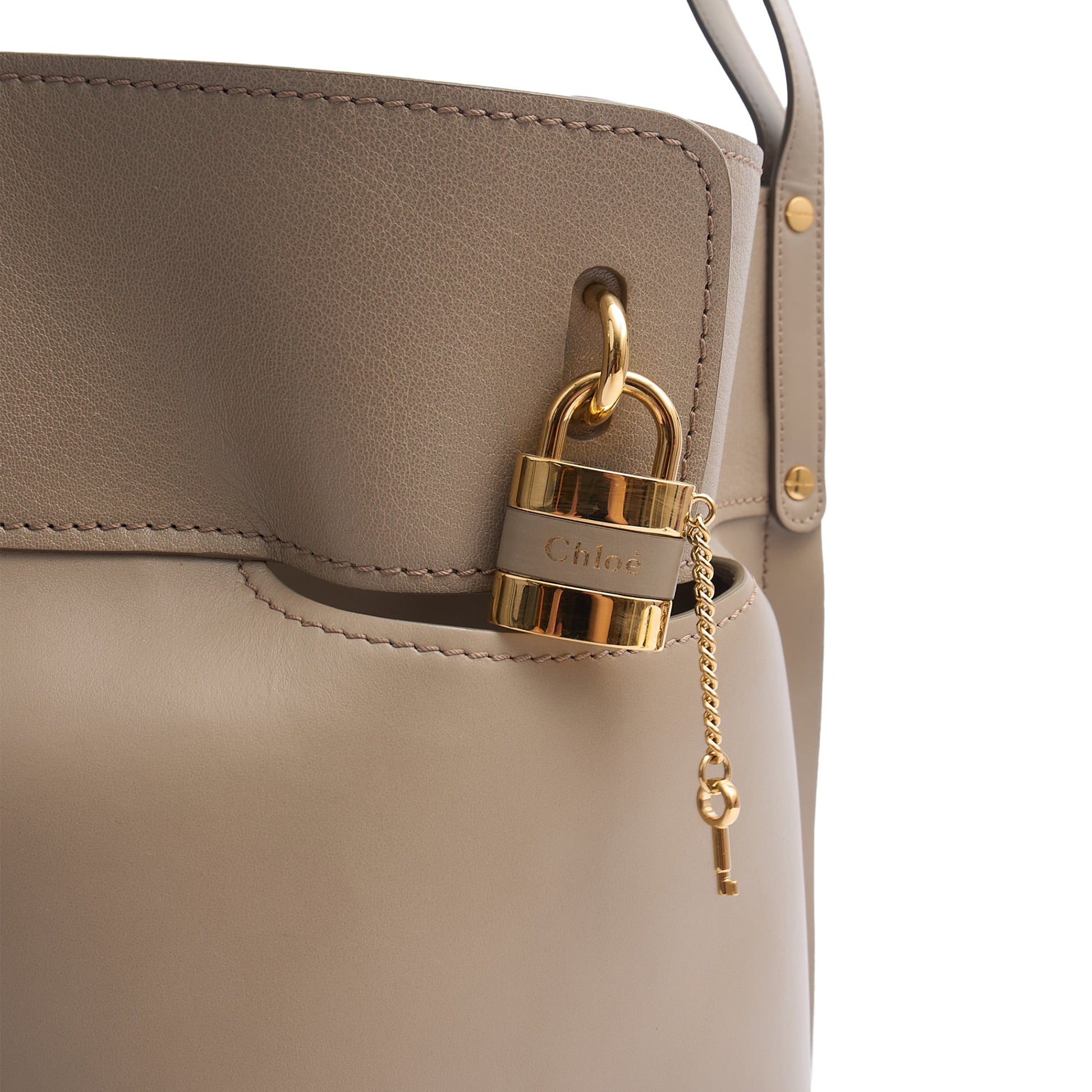 Chloe Shoulder Bag Tote in Neutral, Leather — Lifestyle View