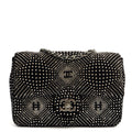 Chanel Shoulder Bag Flap Bag in Black, Velvet — Front View