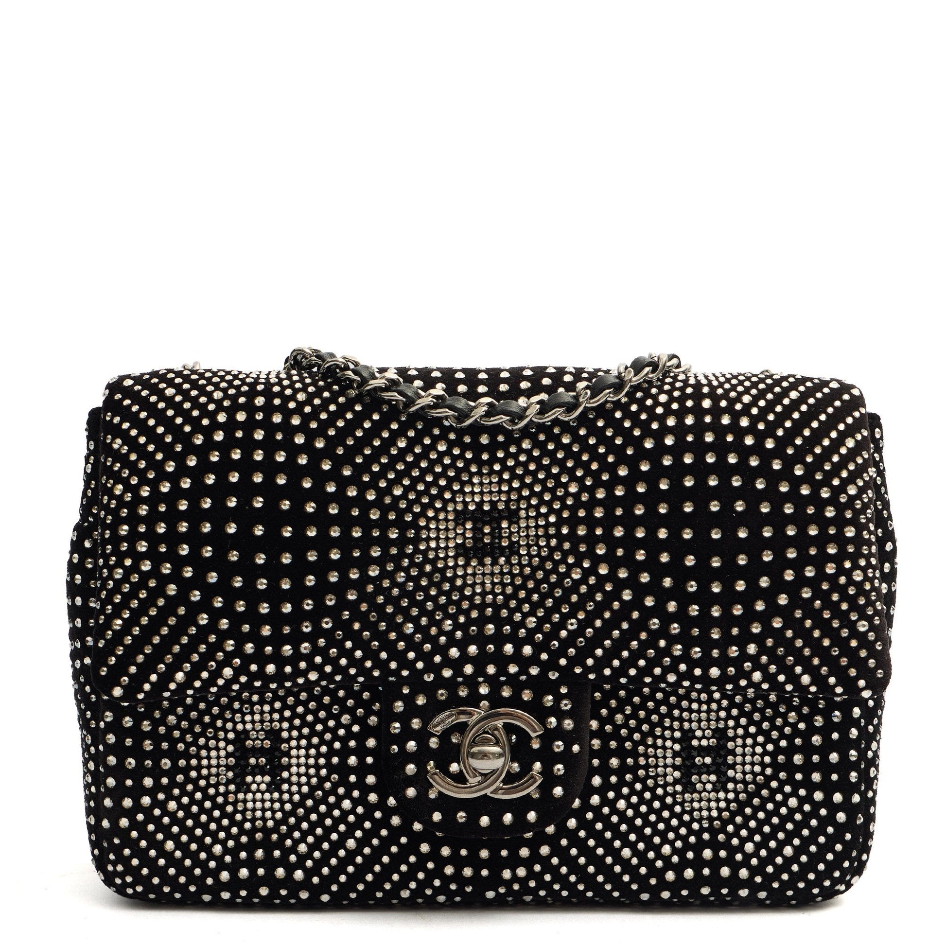 Chanel Shoulder Bag Flap Bag in Black, Velvet — Alternate View 19