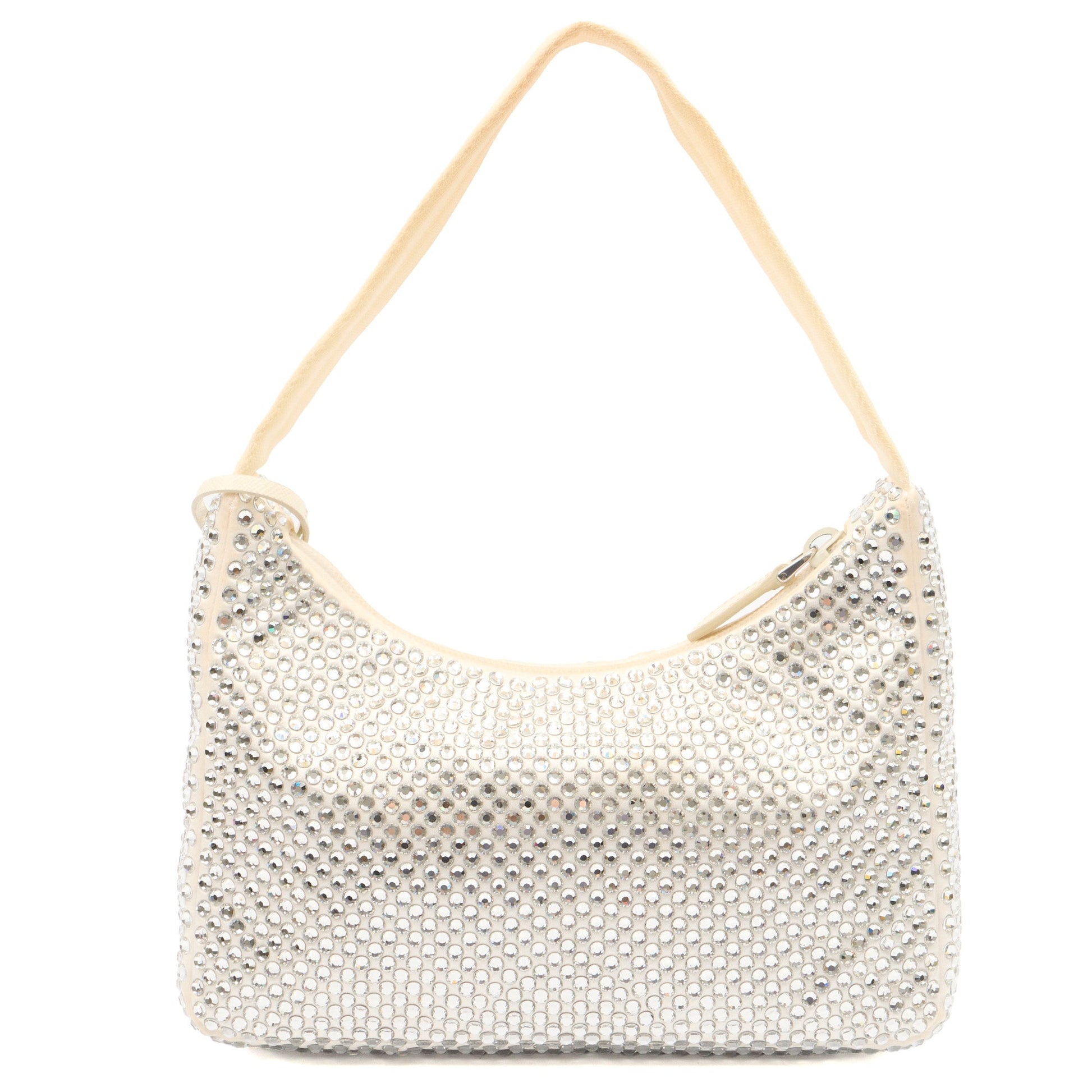 Prada Mini Bag  Satin Mini-bag in White, Fabric — Back View