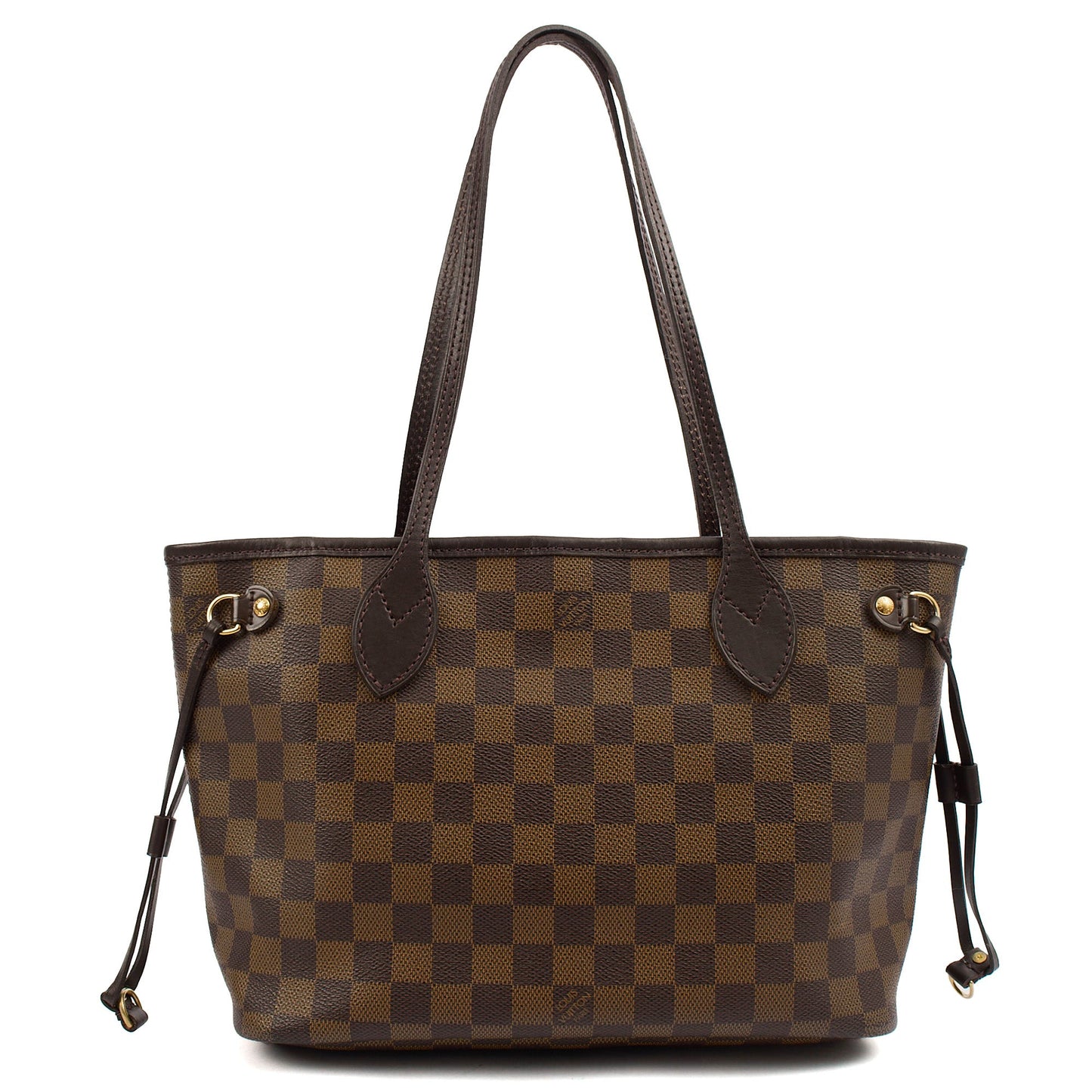 Louis Vuitton Shoulder Bag Neverfull PM in Damier Ebene, Canvas — Top View