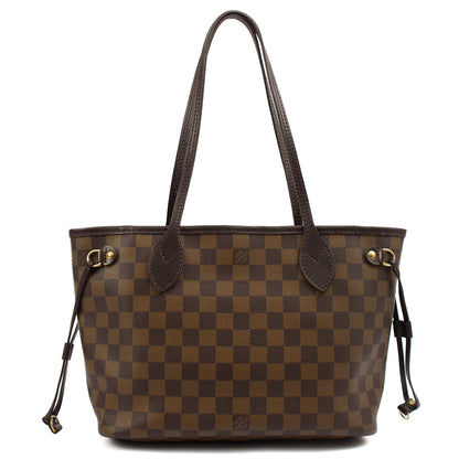 Louis Vuitton Shoulder Bag Neverfull PM in Damier Ebene, Canvas — Top View
