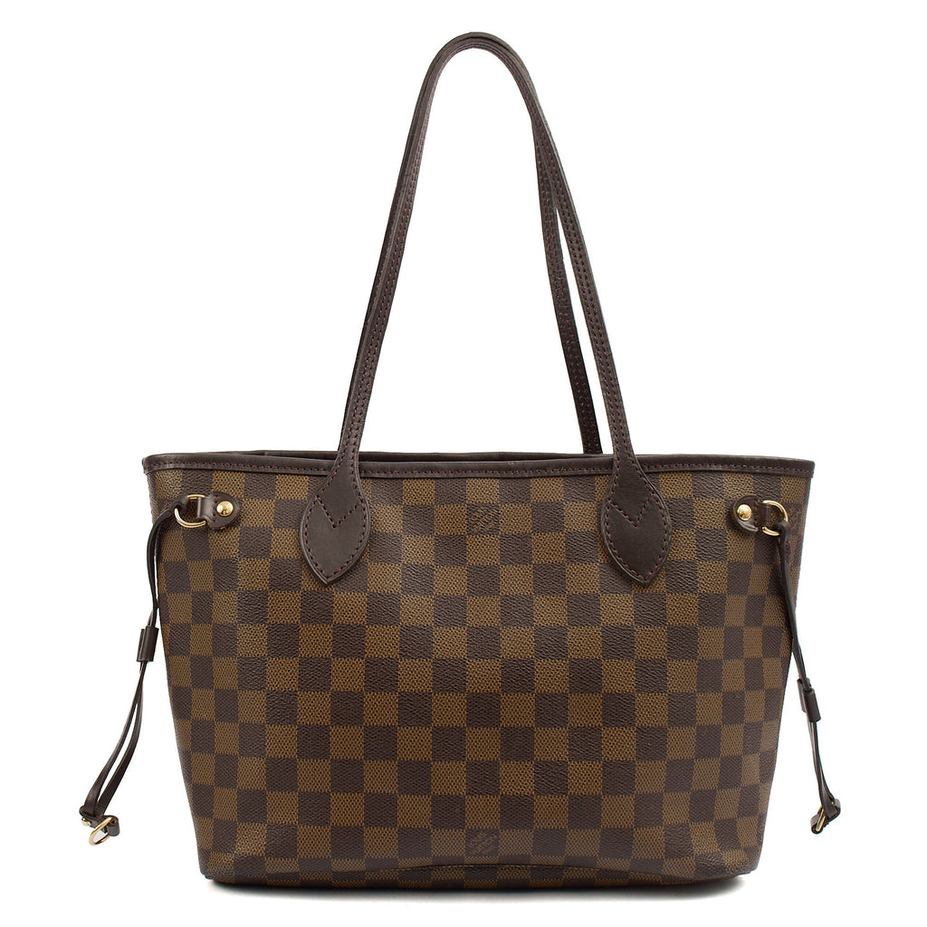 Louis Vuitton Shoulder Bag Neverfull PM in Damier Ebene, Canvas — Front View