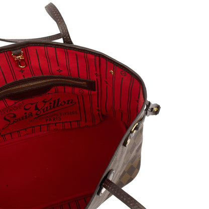 Louis Vuitton Shoulder Bag Neverfull PM in Damier Ebene, Canvas — Lifestyle View