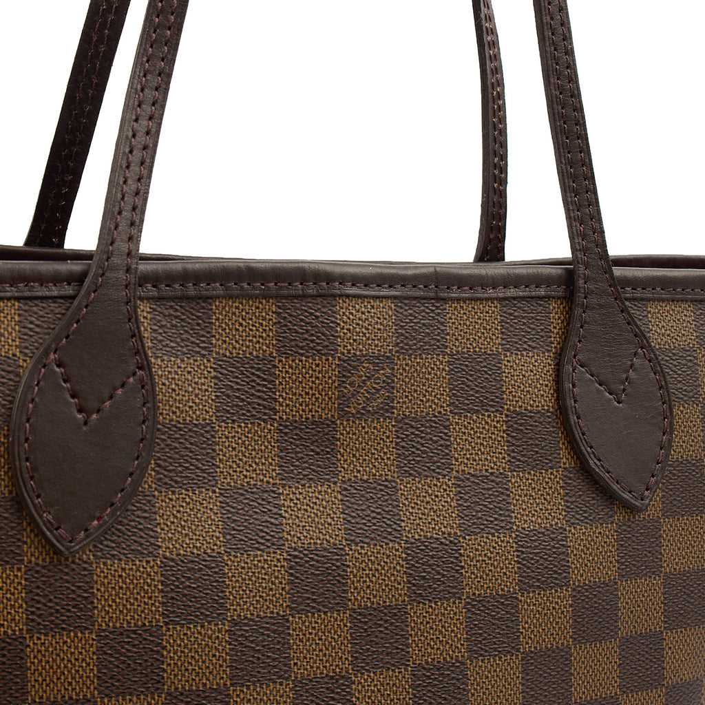 Louis Vuitton Shoulder Bag Neverfull PM in Damier Ebene, Canvas — Side View