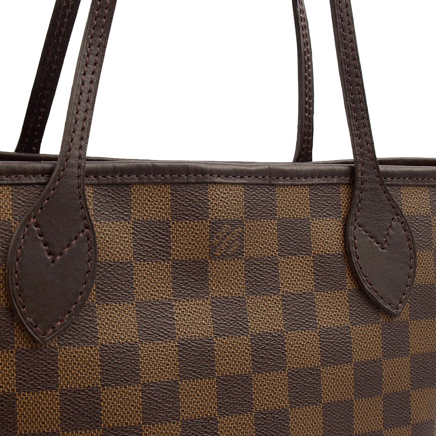 Louis Vuitton Shoulder Bag Neverfull PM in Damier Ebene, Canvas — Side View