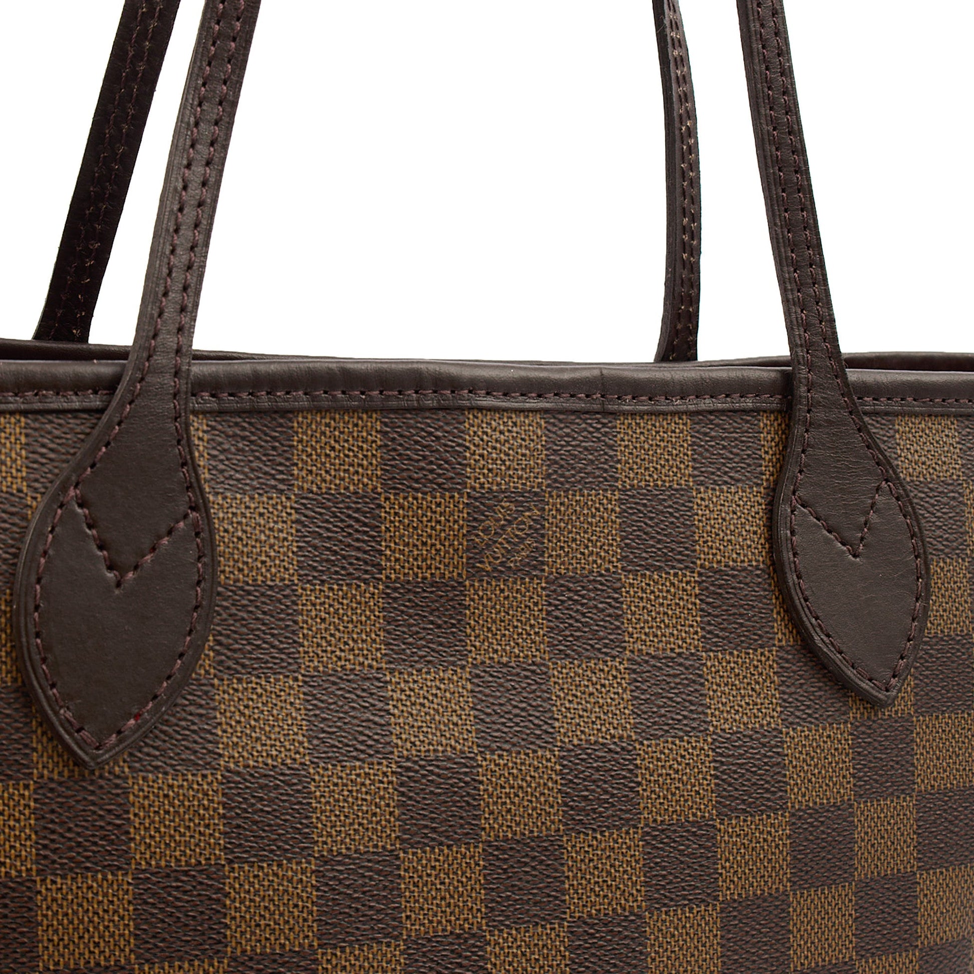 Louis Vuitton Shoulder Bag Neverfull PM in Damier Ebene, Canvas — Side View