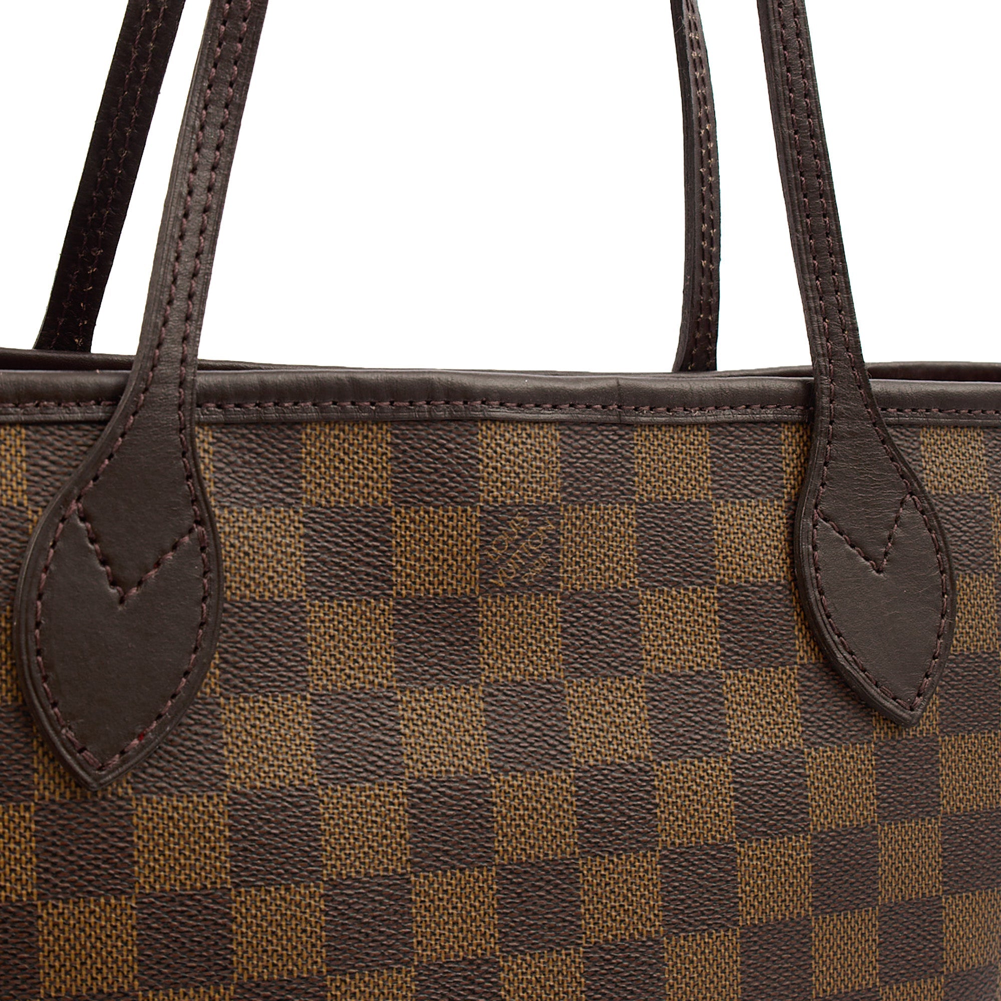 Louis Vuitton Shoulder Bag Neverfull PM in Damier Ebene, Canvas — Side View