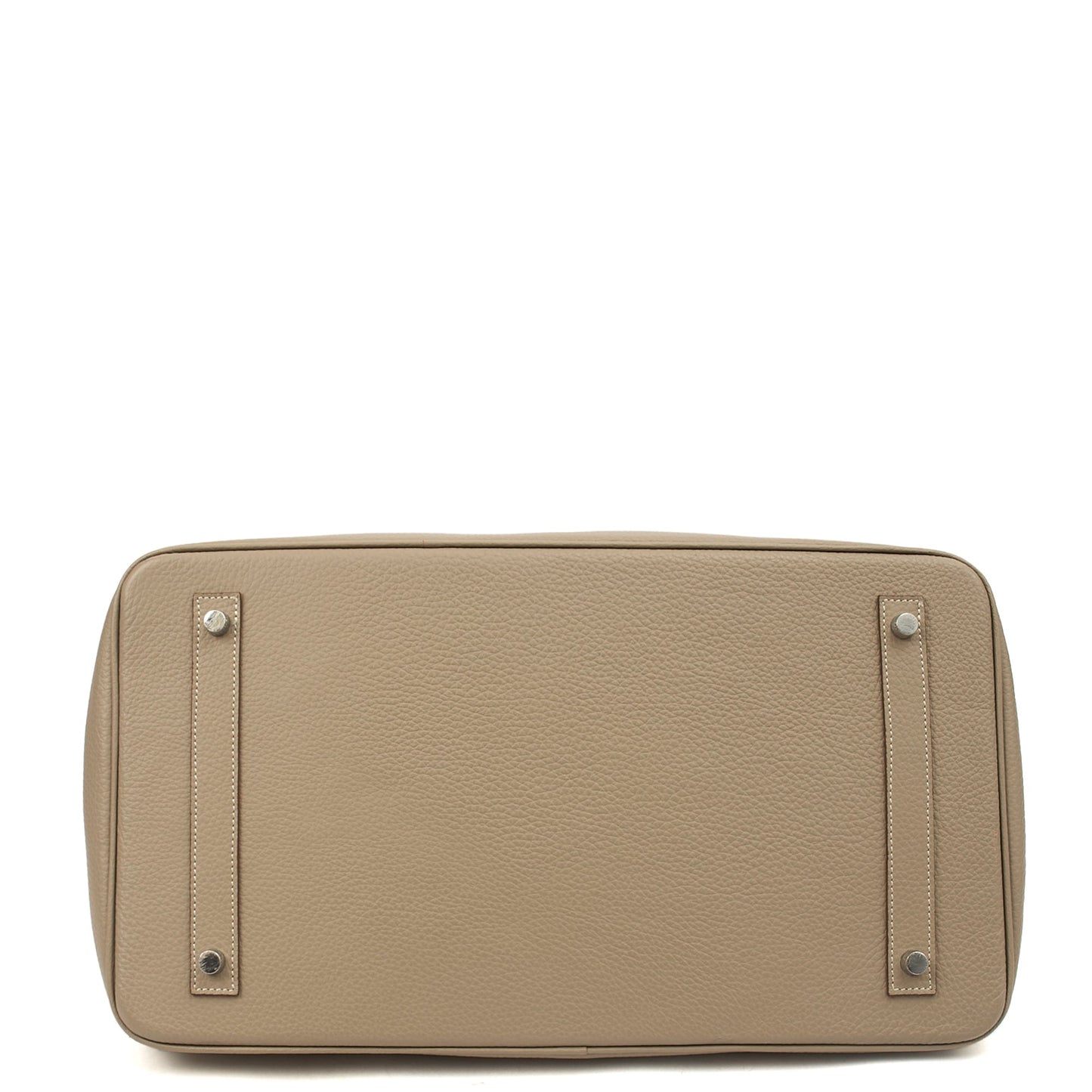 Hermes Birkin 40 in Gris Tourterelle, Clemence Leather — Top View