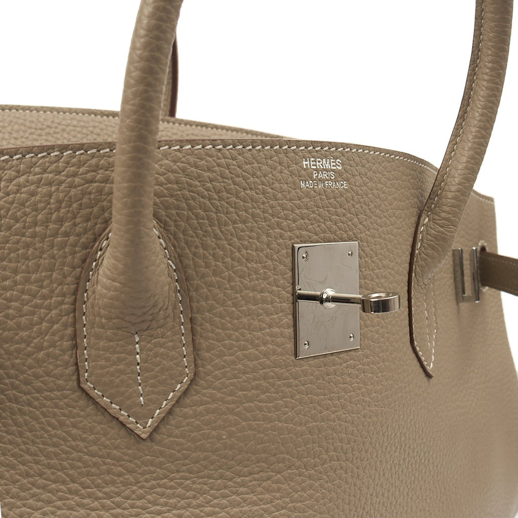 Hermes Birkin 40 in Gris Tourterelle, Clemence Leather — Alternate View 8