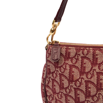 Christian Dior Mini Bag Saddle Pochette in Red, Fabric — Lifestyle View