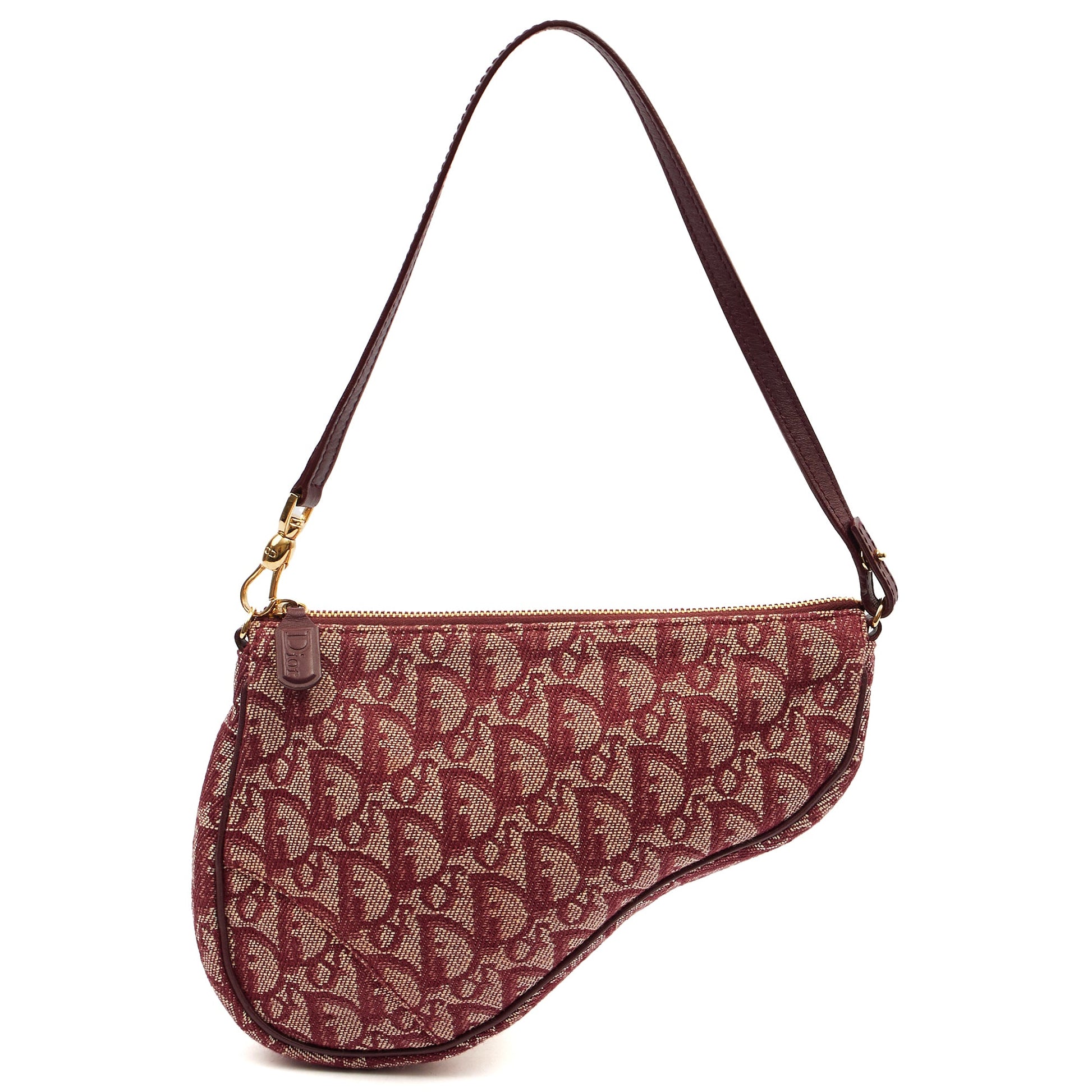 Christian Dior Mini Bag Saddle Pochette in Red, Fabric — Alternate View 9
