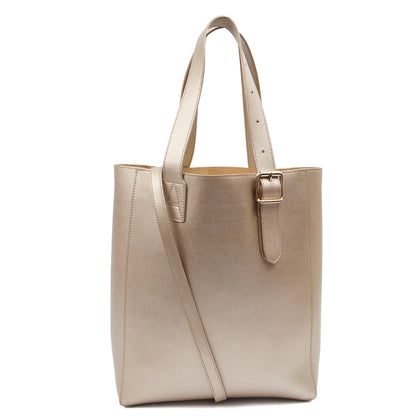 Aspinal of London Tote London Tote - Midi in Metallic, Leather — Back View