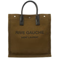 Saint Laurent Tote Rive Gauche Tote in Green, Fabric — Front View