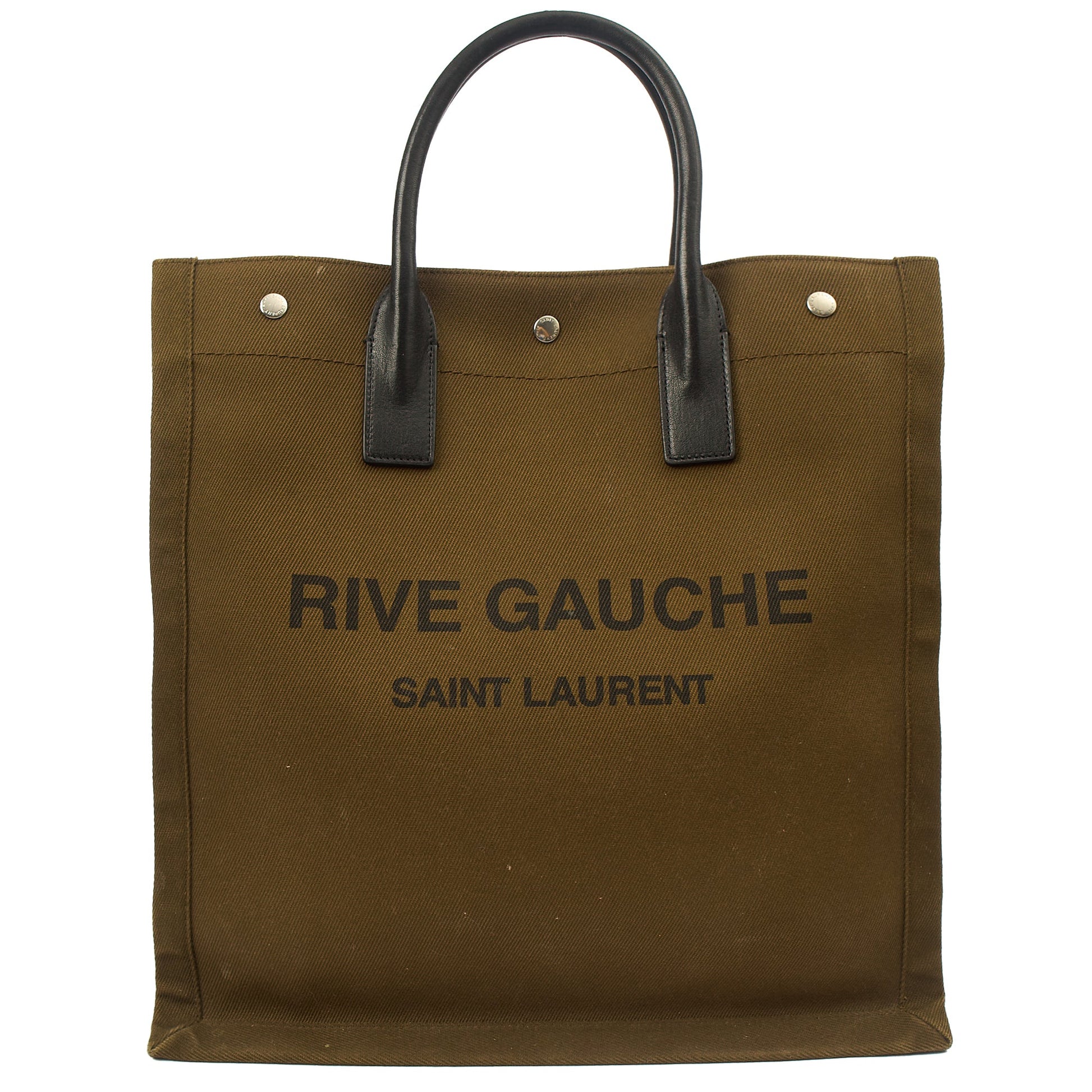 Saint Laurent Tote Rive Gauche Tote in Green, Fabric — Front View