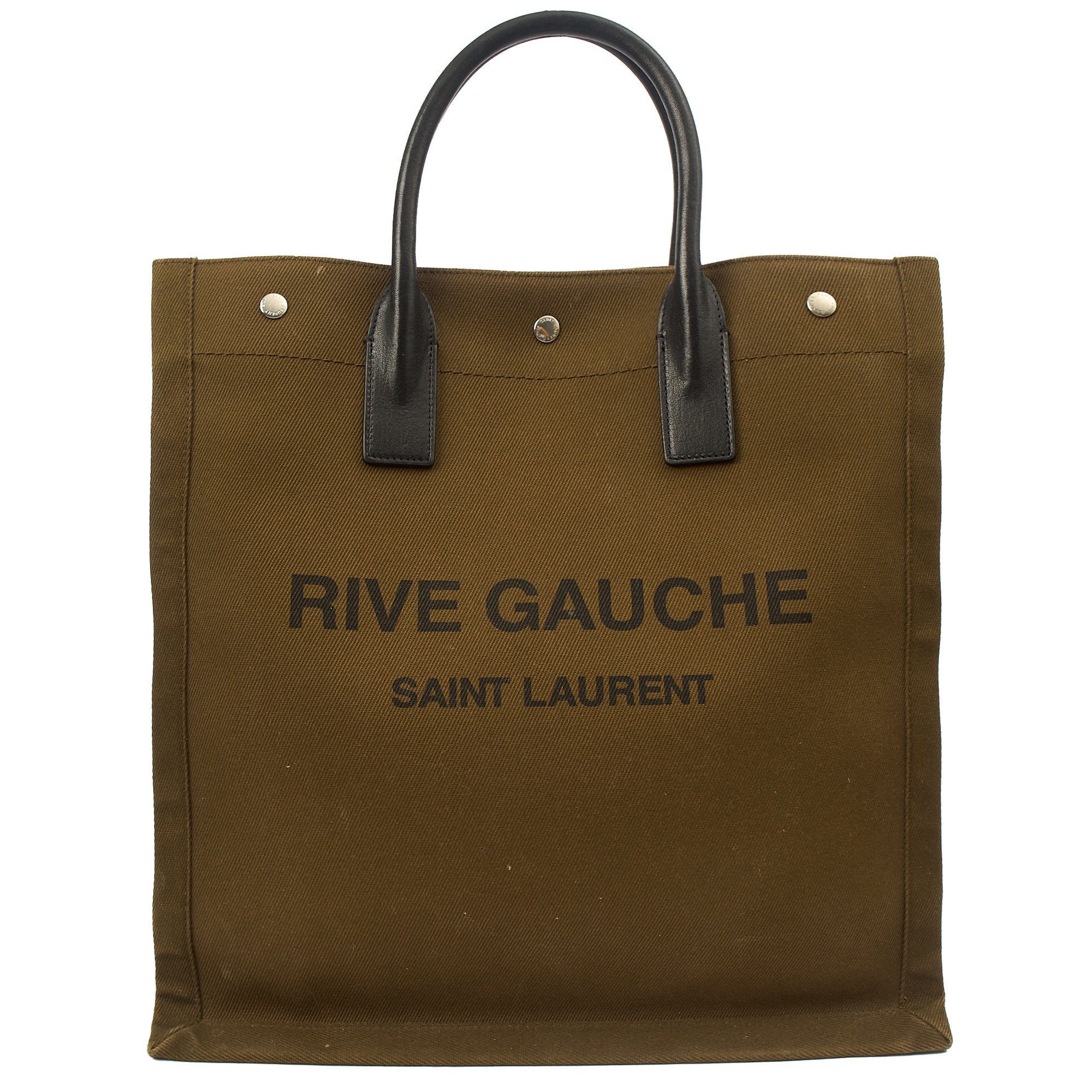 Saint Laurent Tote Rive Gauche Tote in Green, Fabric — Front View