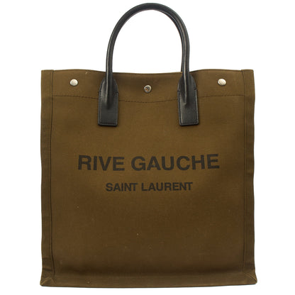 Saint Laurent Tote Rive Gauche Tote in Green, Fabric — Front View