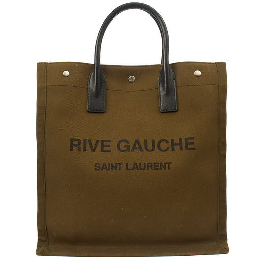 Saint Laurent Tote Rive Gauche Tote in Green, Fabric — Front View