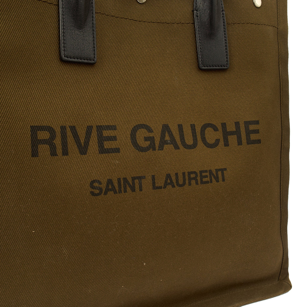 Saint Laurent Tote Rive Gauche Tote in Green, Fabric — Lifestyle View