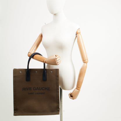 Saint Laurent Tote Rive Gauche Tote in Green, Fabric — Alternate View 7