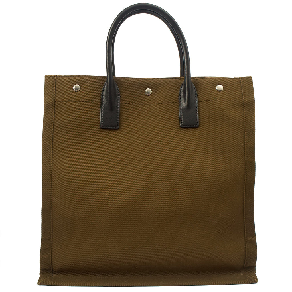 Saint Laurent Tote Rive Gauche Tote in Green, Fabric — Back View