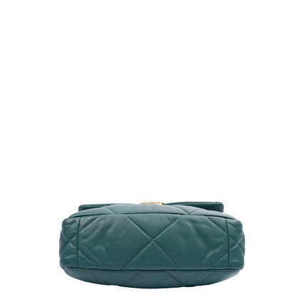 Chanel Cross Body Chanel 19 in Green, Calfskin Leather — Top View