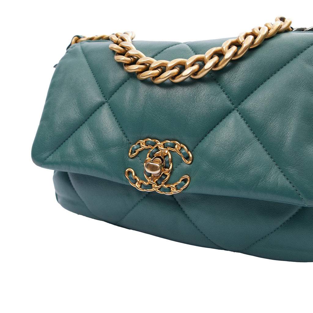 Chanel Cross Body Chanel 19 in Green, Calfskin Leather — Lifestyle View