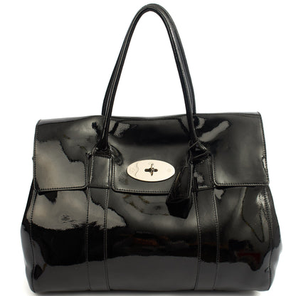 Mulberry Tote Bayswater Heritage in Black, Patent Leather — Alternate View 13