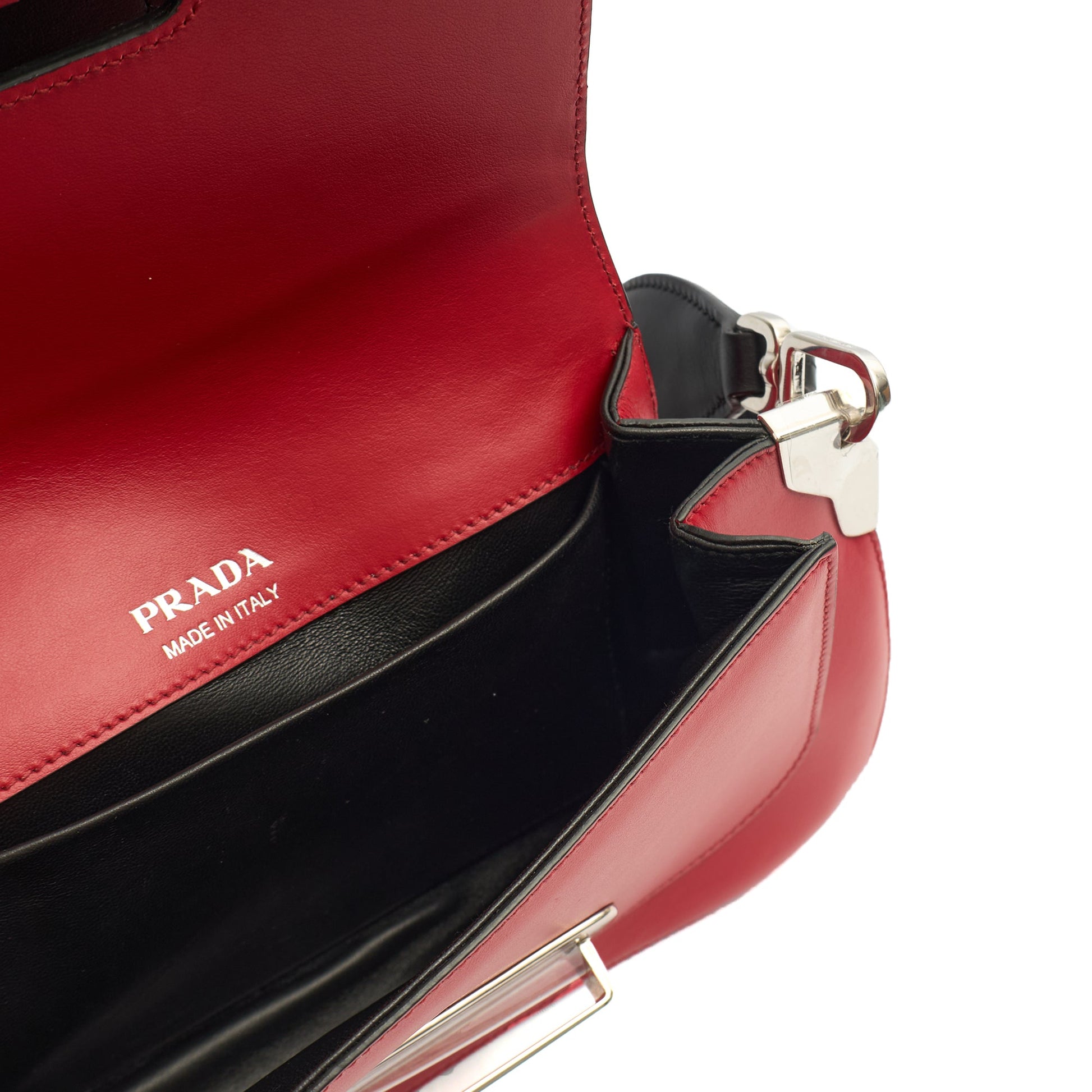 Prada Cross Body Sidonie  in Red, Calfskin — Lifestyle View