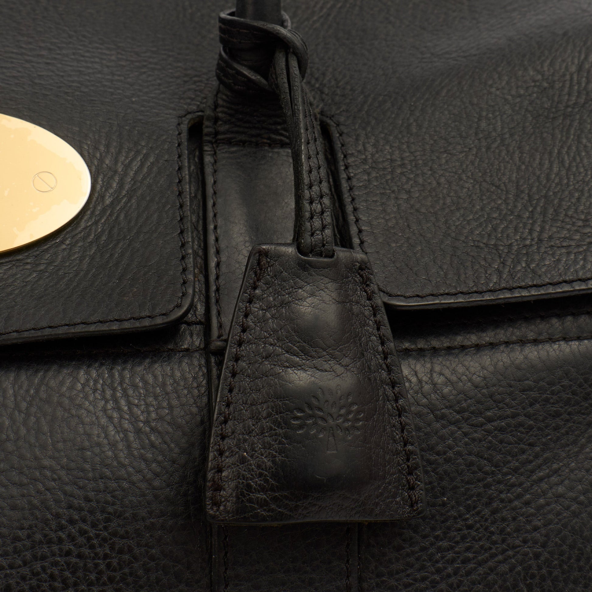 Mulberry Tote Bayswater Heritage in Black, Leather — Detail View