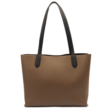 Coach Tote Willow Tote in Dark Stone, Leather — Top View
