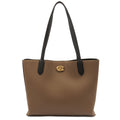 Coach Tote Willow Tote in Dark Stone, Leather — Front View