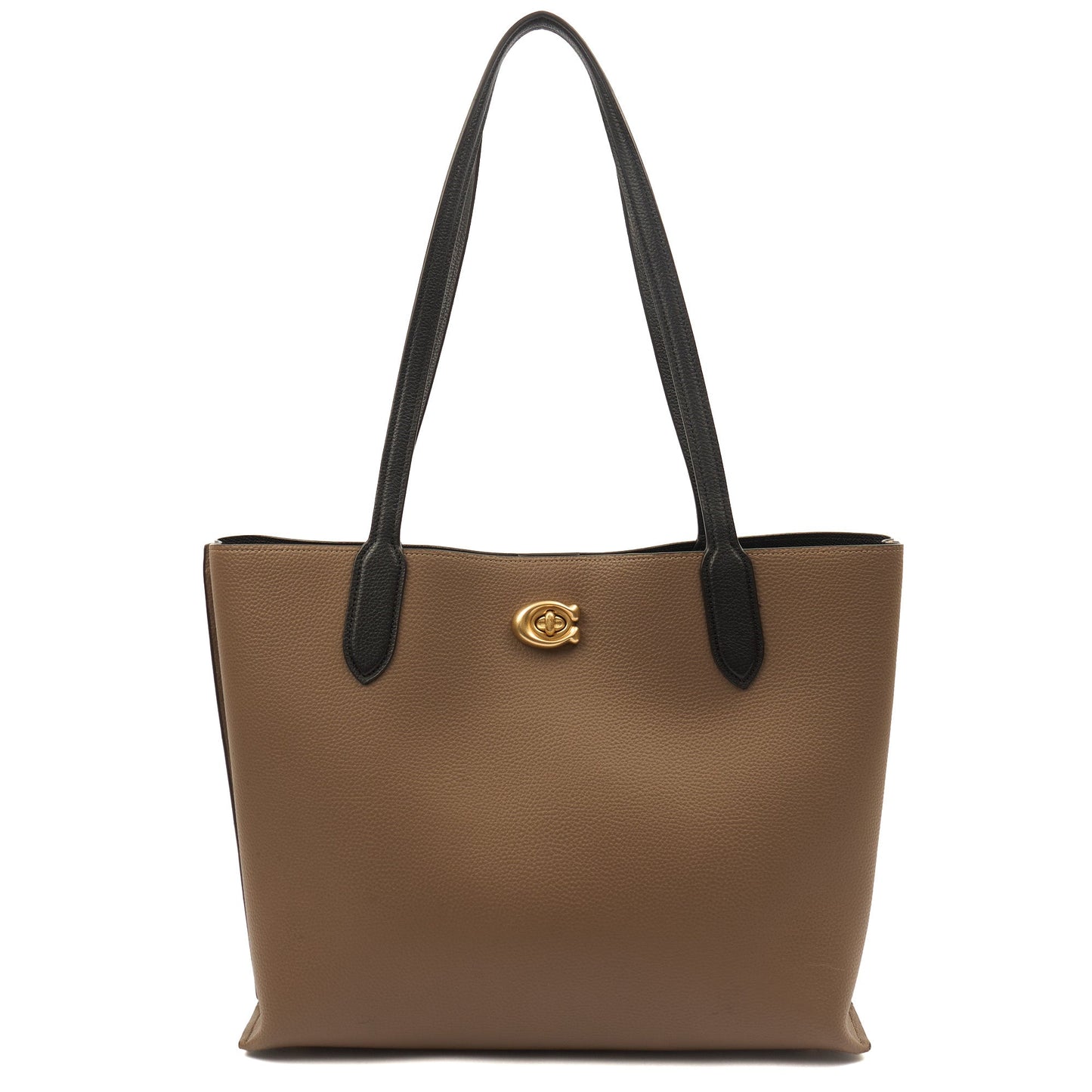 Coach Tote Willow Tote in Dark Stone, Leather — Front View