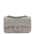 Chanel Cross Body Classic - Mini (Rectangular) in Grey, Calfskin Leather — Front View