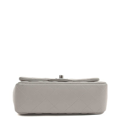 Chanel Cross Body Classic - Mini (Rectangular) in Grey, Calfskin Leather — Top View