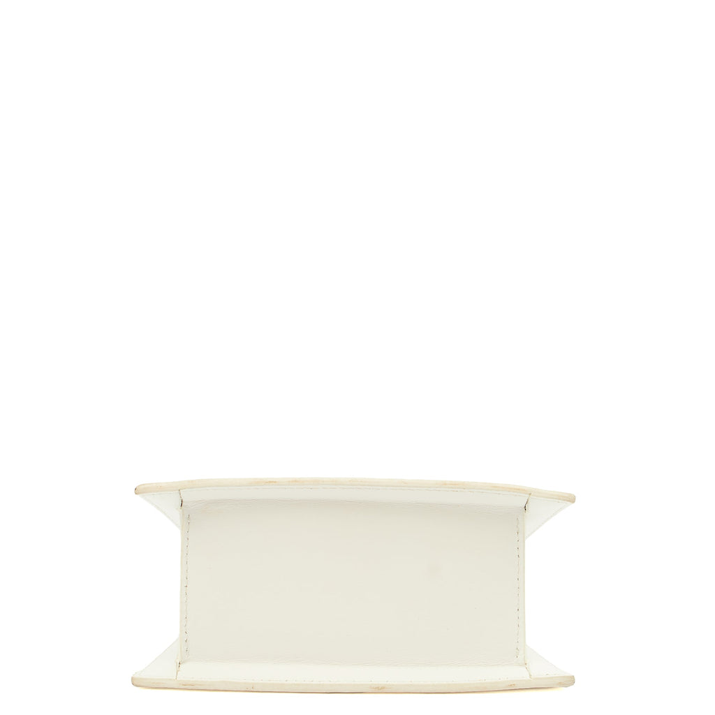 Jacquemus Cross Body Le Chiquito Moyen in White, Leather — Top View