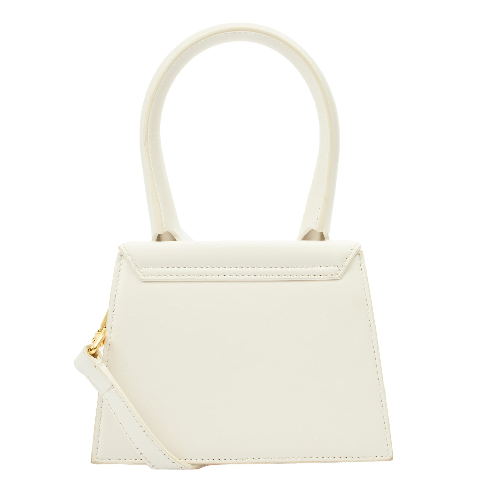 Jacquemus Cross Body Le Chiquito Moyen in White, Leather — Back View