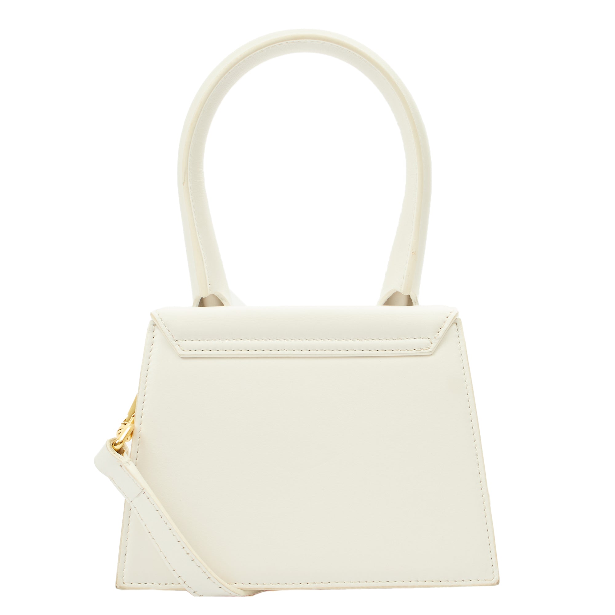 Jacquemus Cross Body Le Chiquito Moyen in White, Leather — Back View