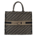 Christian Dior Tote Book Tote in Blue, Dior Oblique Embroidery — Front View