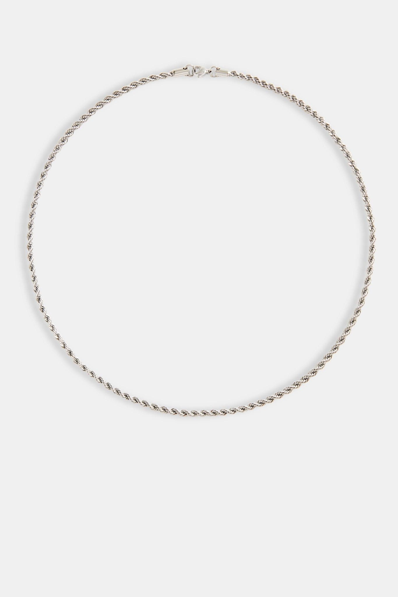 Cernucci Rope Chain - 3mm - White — 30" — Top View
