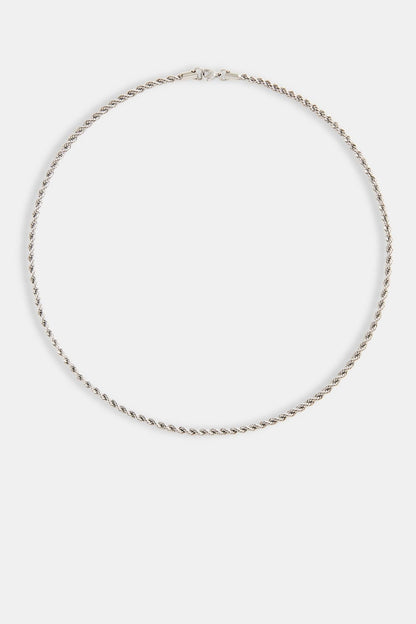 Cernucci Rope Chain - 3mm - White — 30" — Top View