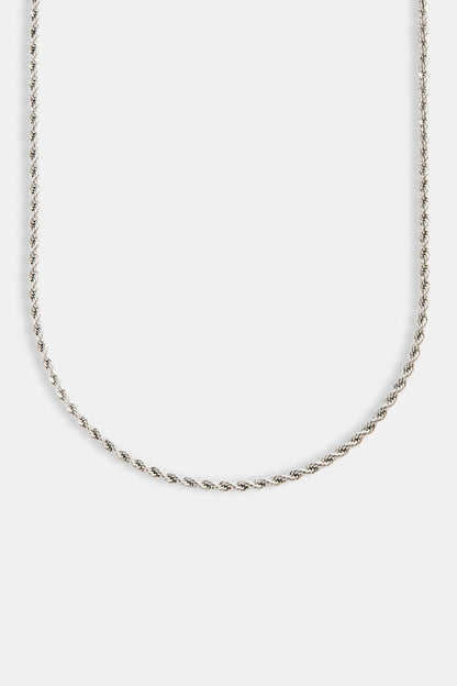Cernucci Rope Chain - 3mm - White — 30" — Side View