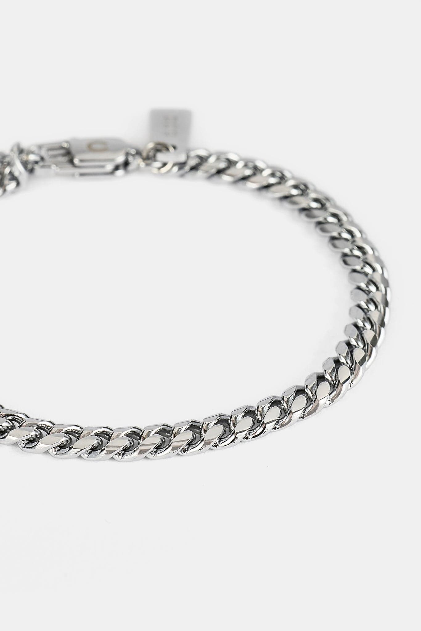 Cernucci Miami Cuban Bracelet - 5mm - White — 6" — Side View
