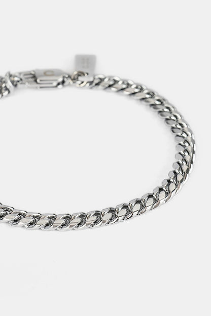 Cernucci Miami Cuban Bracelet - 5mm - White — 6" — Side View