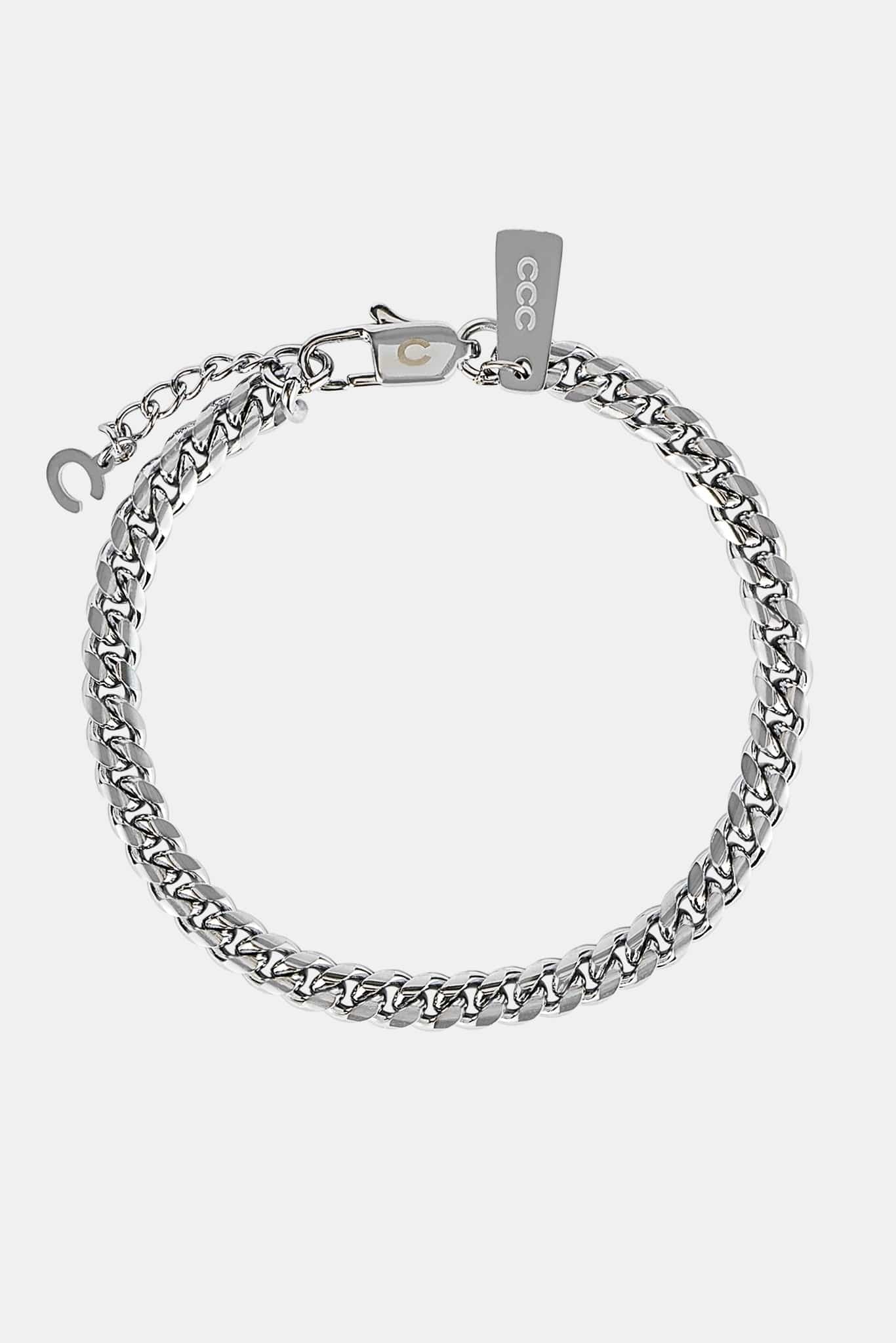 Cernucci Miami Cuban Bracelet - 5mm - White — 6" — Back View